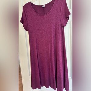 Old Navy Dark Plum Short Sleeve Swing Dress